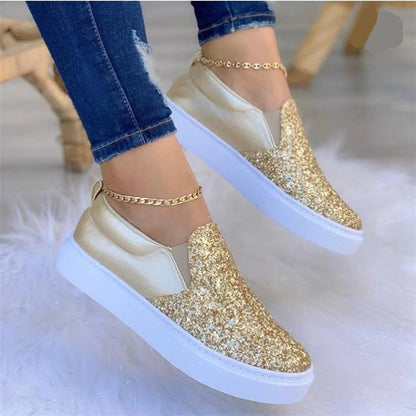 Kvinnors Sneakers Slip-On Glittrande Syntetiskt Material 6