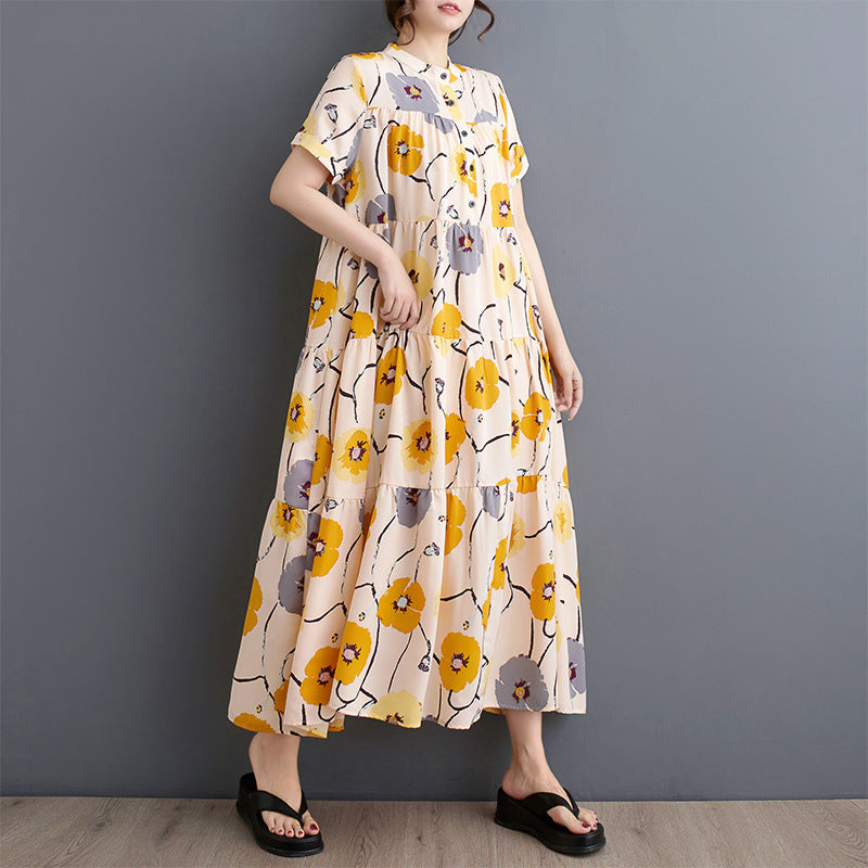 Kvinnors Långklänning Flödesplicering Polyester för Fest och Bröllop-3