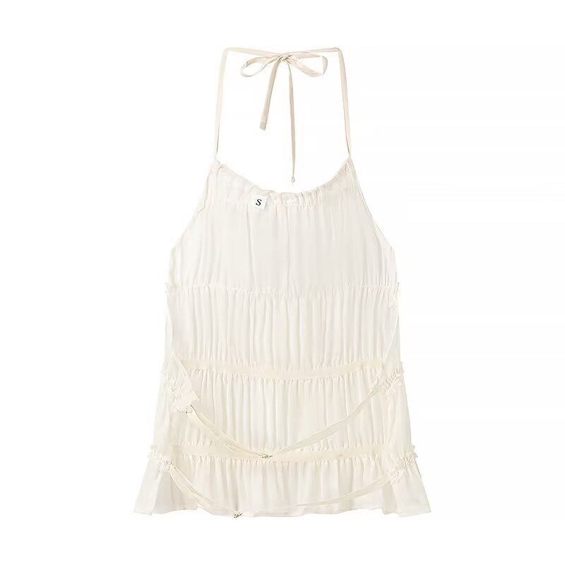 Dam Halter Top och Långbyxor Set Polyester Trendig Silhuett-3