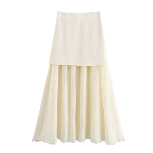 Dam V-ringad Väster Set med Plisserad Kjol i Polyester för Sommarens Mode-1