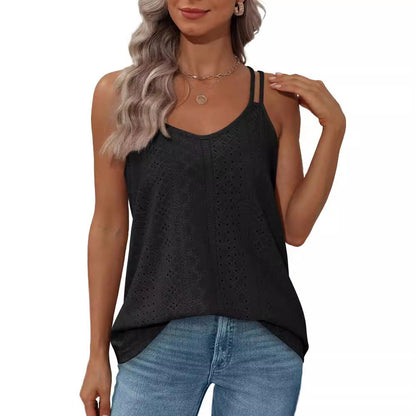 Dam Tank Top Ärmlös Rund Krage Polyester Lätt-2