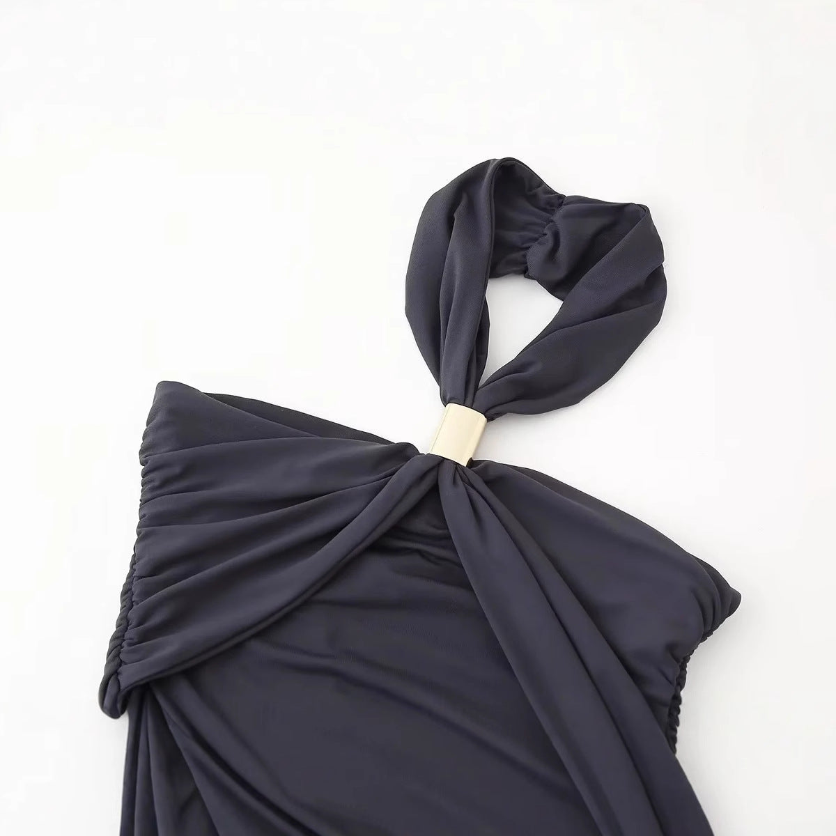 Maxiklänning Dam Wrap Design Mjuk Elastisk Tyg-3