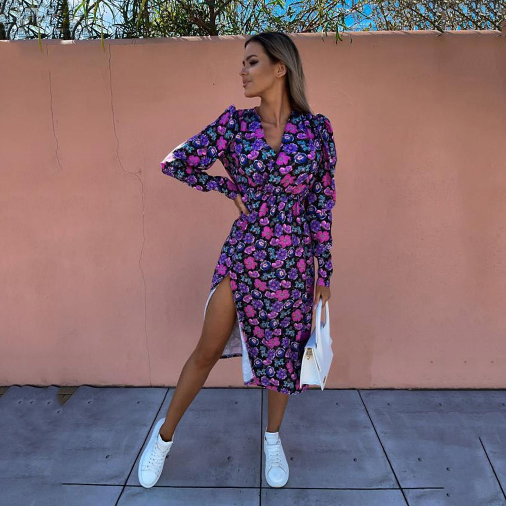 Variant image for Kvinnors Mini Klänning V-Ringning Spandex-31