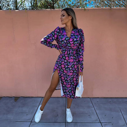 Variant image for Kvinnors Mini Klänning V-Ringning Spandex-31