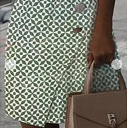 Kvinnors Midi Klänning Tryckt Polyester Avslappnad 4