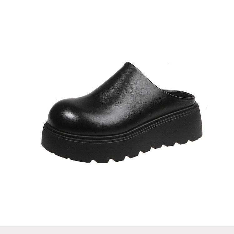 Dam Träskor Hög Platå Syntetiskt Läder-1