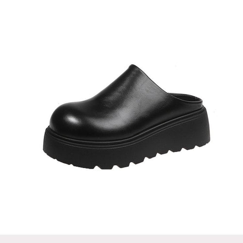 Dam Träskor Hög Platå Syntetiskt Läder-1