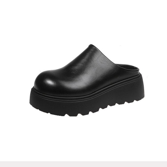 Dam Träskor Hög Platå Syntetiskt Läder-1