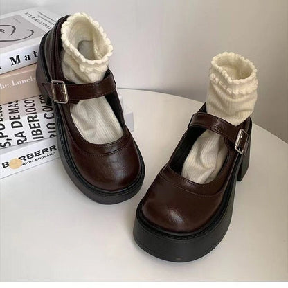 Dam Skor Mary Jane Pumpar Modern Design med Blockhäl och Vadderad Fotbädd 6