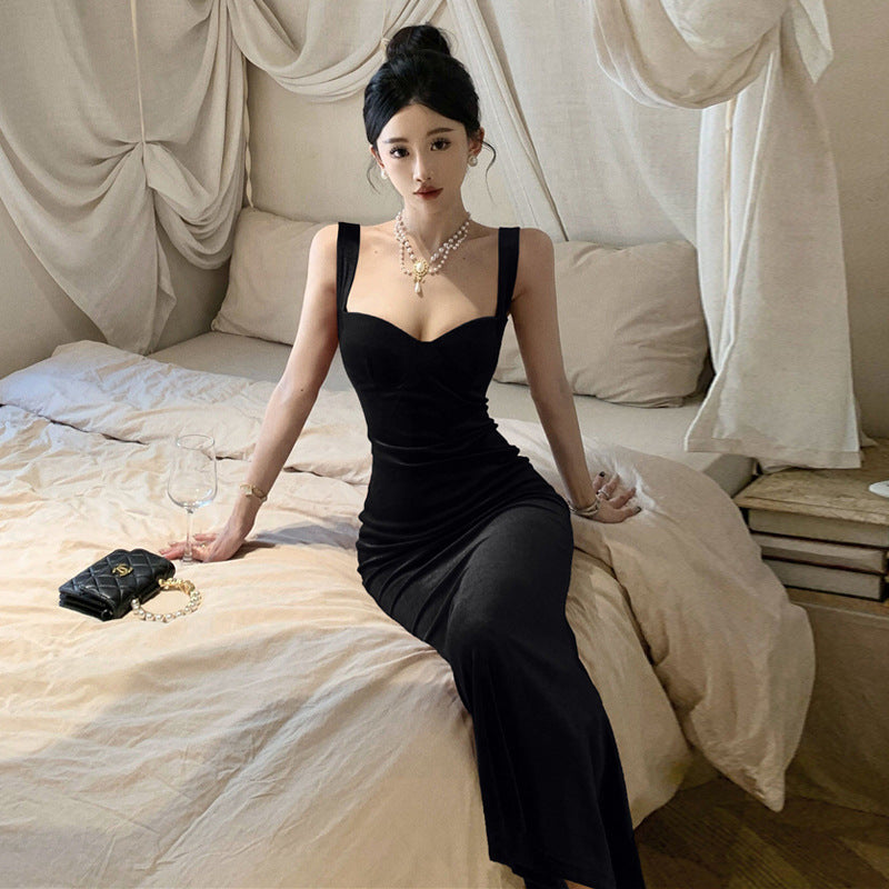 Kvinnors Mermaid Klänning Slim Fit Lång Högkvalitativt Tyg-4