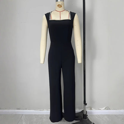 Kvinnors Jumpsuit med Fyrkantig Halsringning i Andningsbart Tyg – Elegant och Mångsidig för Alla Tillfällen 4
