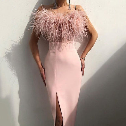 Kvinnors Midi Klänning Off-the-Shoulder Polyester-1