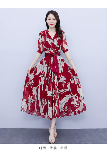 Variant image for Maxiklänning Dam V-ringning Mjuk Polyester Elegant Design-6