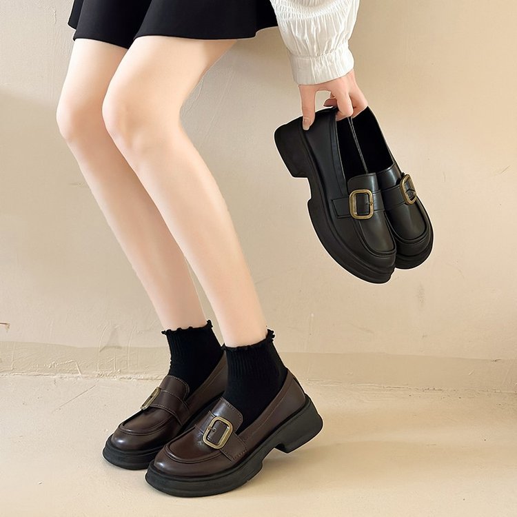 Kvinnor Loafers Elegant Spänne Lättvårdad Material-4