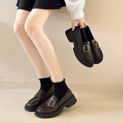Kvinnor Loafers Elegant Spänne Lättvårdad Material-4