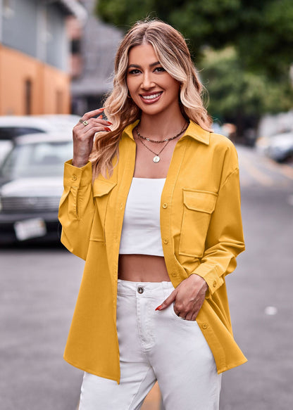 Variant image for Herrskjorta Långärmad Loose Urban Stil Stretchigt Tyg med Dubbla Fickor-6