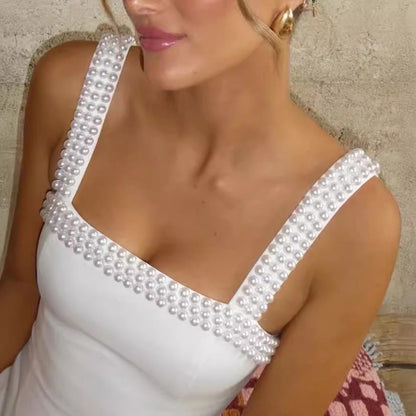 Damklänning Spaghetti Band Lång Polyester Fina Damer-4