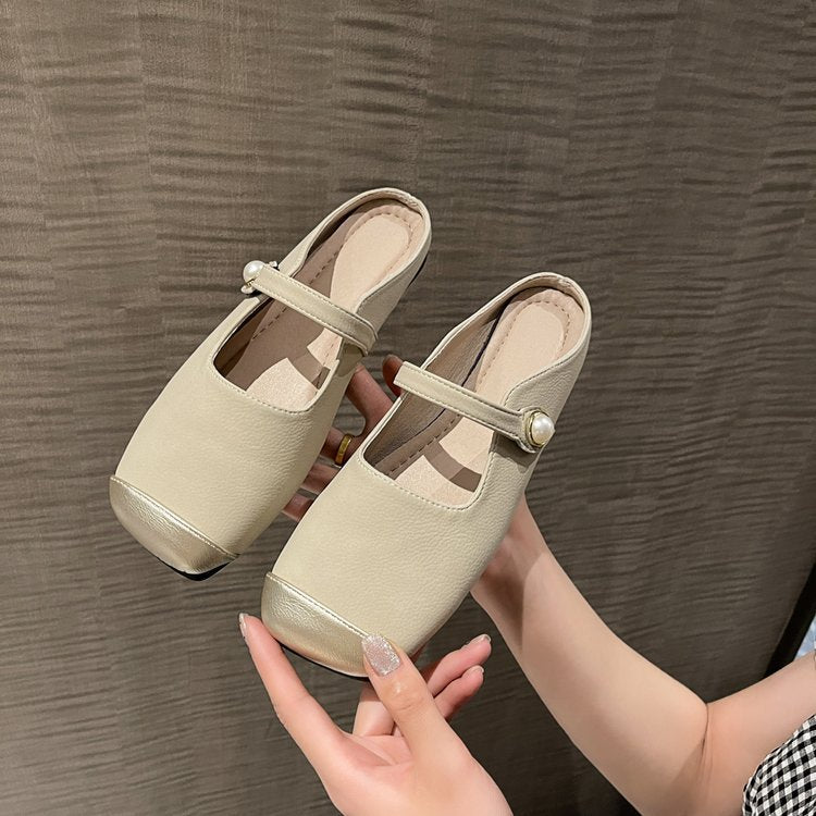 Elegant Slingback Pantolett för Damer – Ergonomisk Fotbädd, Halkfri Sula, Syntetiskt Material, Storlek 36-41 1