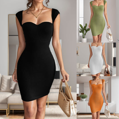 Kvinnors Bodycon Klänning Ärmlös Hög Midja Polyester-2
