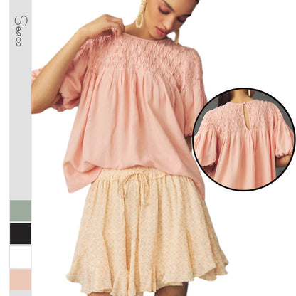 Dam Skjorta Kortärmad Vikande Bomull-2