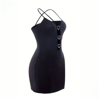 Kvinnors Jumpsuit Hjärtformade Öppningar Elastiskt Tyg 4