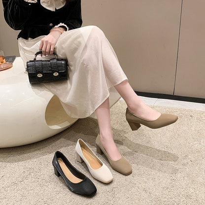 Kvinnors Blockpumps i Klassisk Design Hållbart Material 5