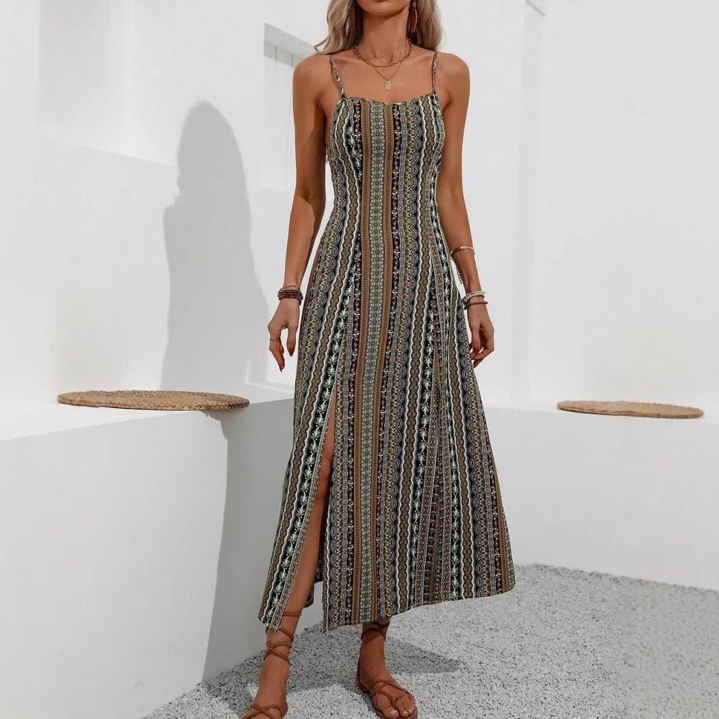 Fina Dam Klänningar Randig Långkjol Polyester-5