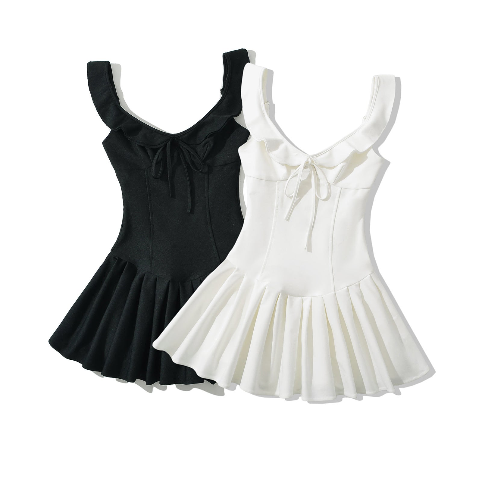 Fina Dam Klänningar Rufsad Design Svängande Kjol Hållbar Vävd Material 2