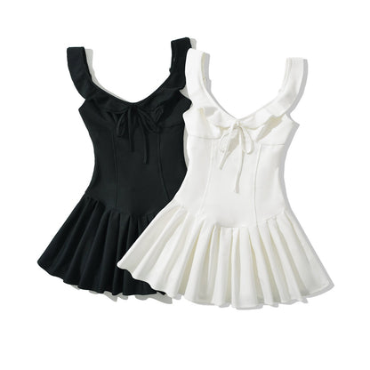 Fina Dam Klänningar Rufsad Design Svängande Kjol Hållbar Vävd Material 2