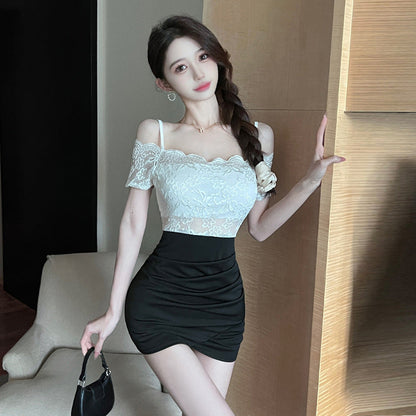 Variant image for Kvinnors Axelfri Klänning Kort Polyester Elastan-4