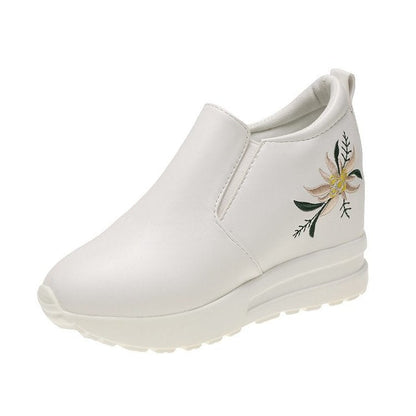 Kvinnor Sneakers Slip-On Blommig Broderi Textil Bekväm Sula 7