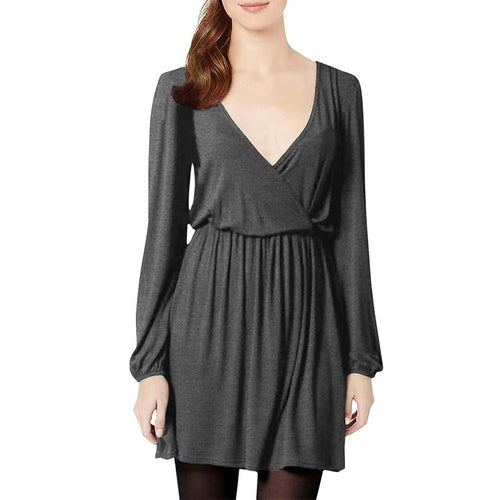 Kvinnors A-Line Kjol Djup V-ringning Högkvalitativt Tyg-1