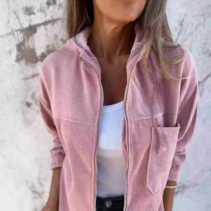 Dam Huvtröja Löst Passform Polyesterfiber Minimalistisk-4