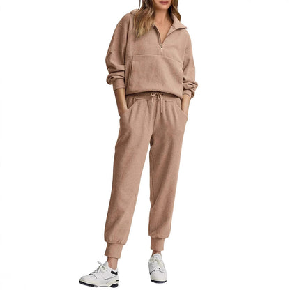 Herr Halvzip Sportuppsättning Långärmad Polyester-4