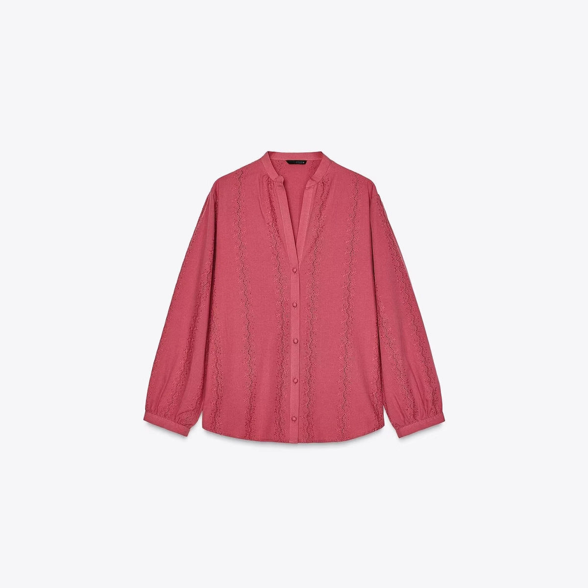 Dam Klänning Kortärmad V-ringning Broderad Polyester-3