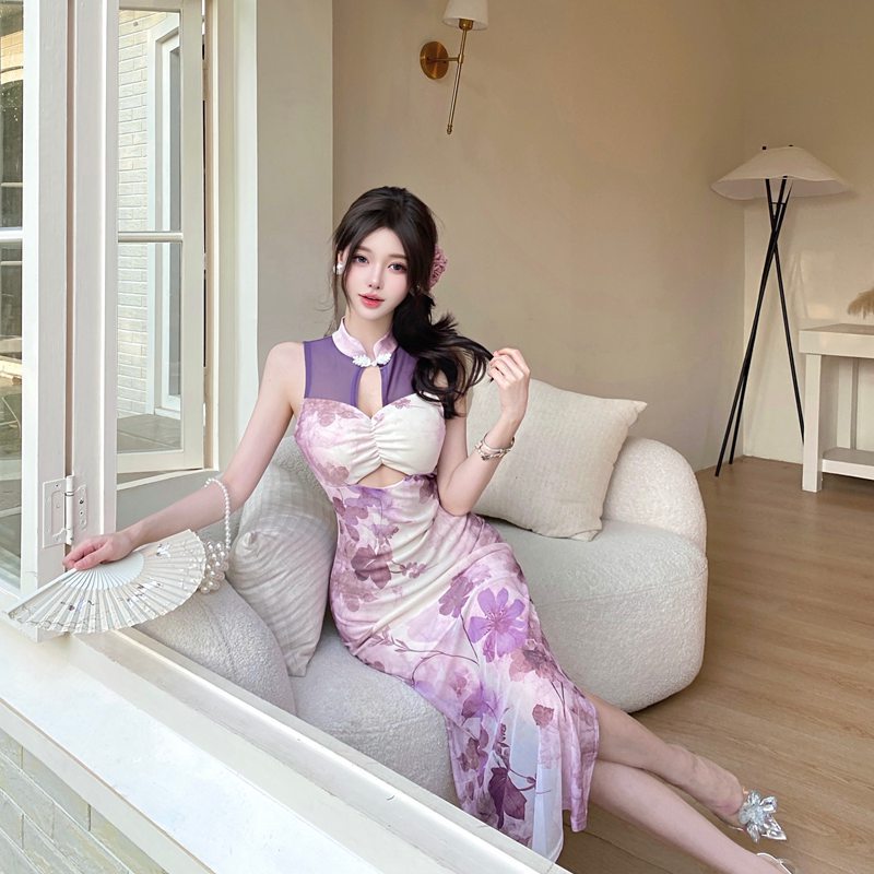 Dam Klänning Bodycon Mönstrad Polyester Smal Fit 3