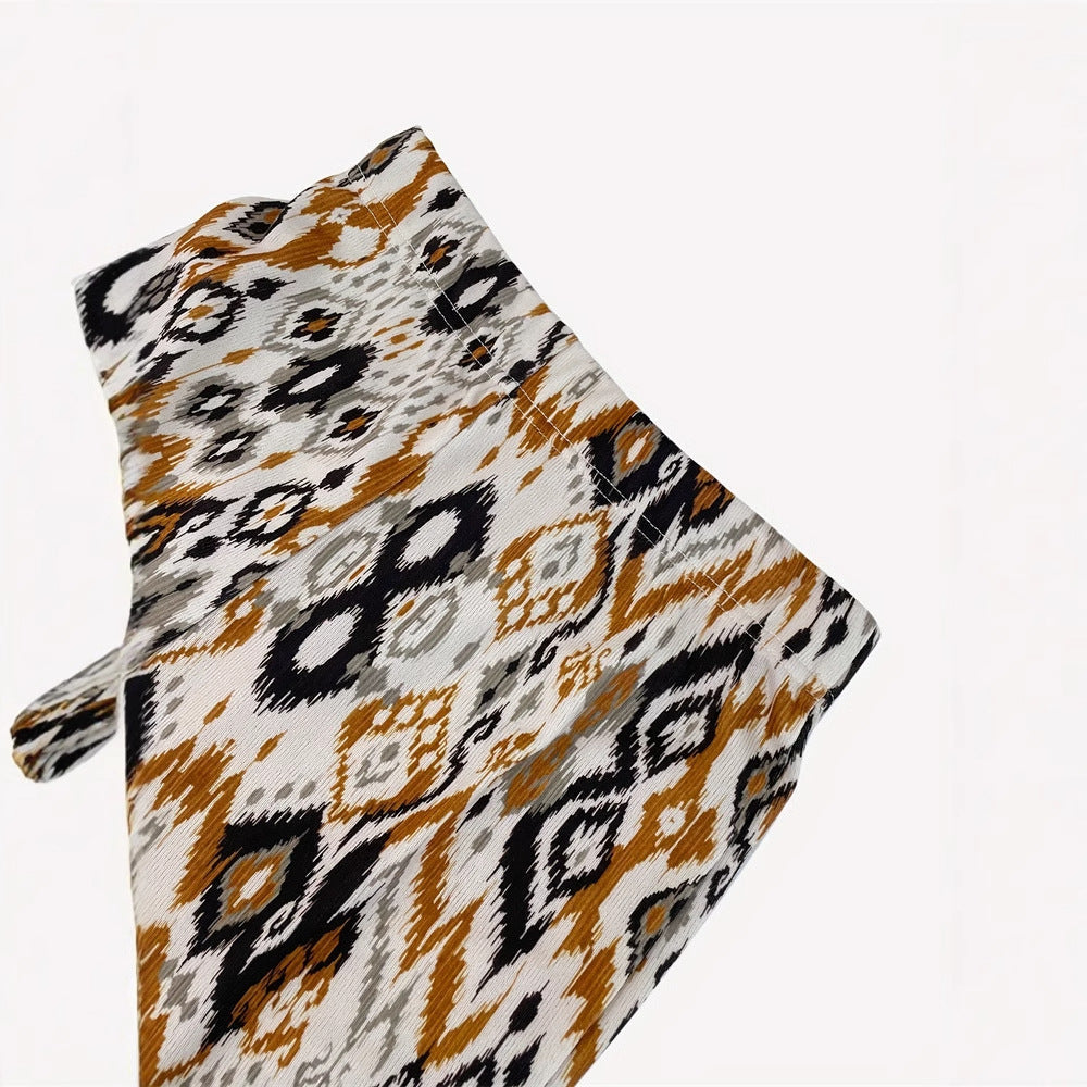 Kvinnor Palazzo Byxor Mönstrade Bekväm Andningsbart Material 4