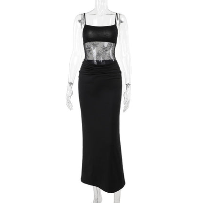 Kvinnors Klänning Draperad Transparent Detaljer Elastiskt Tyg 7