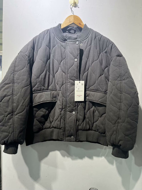 Damjacka Pilotjacka Casual Bomull Polyester Lösa Passform-1