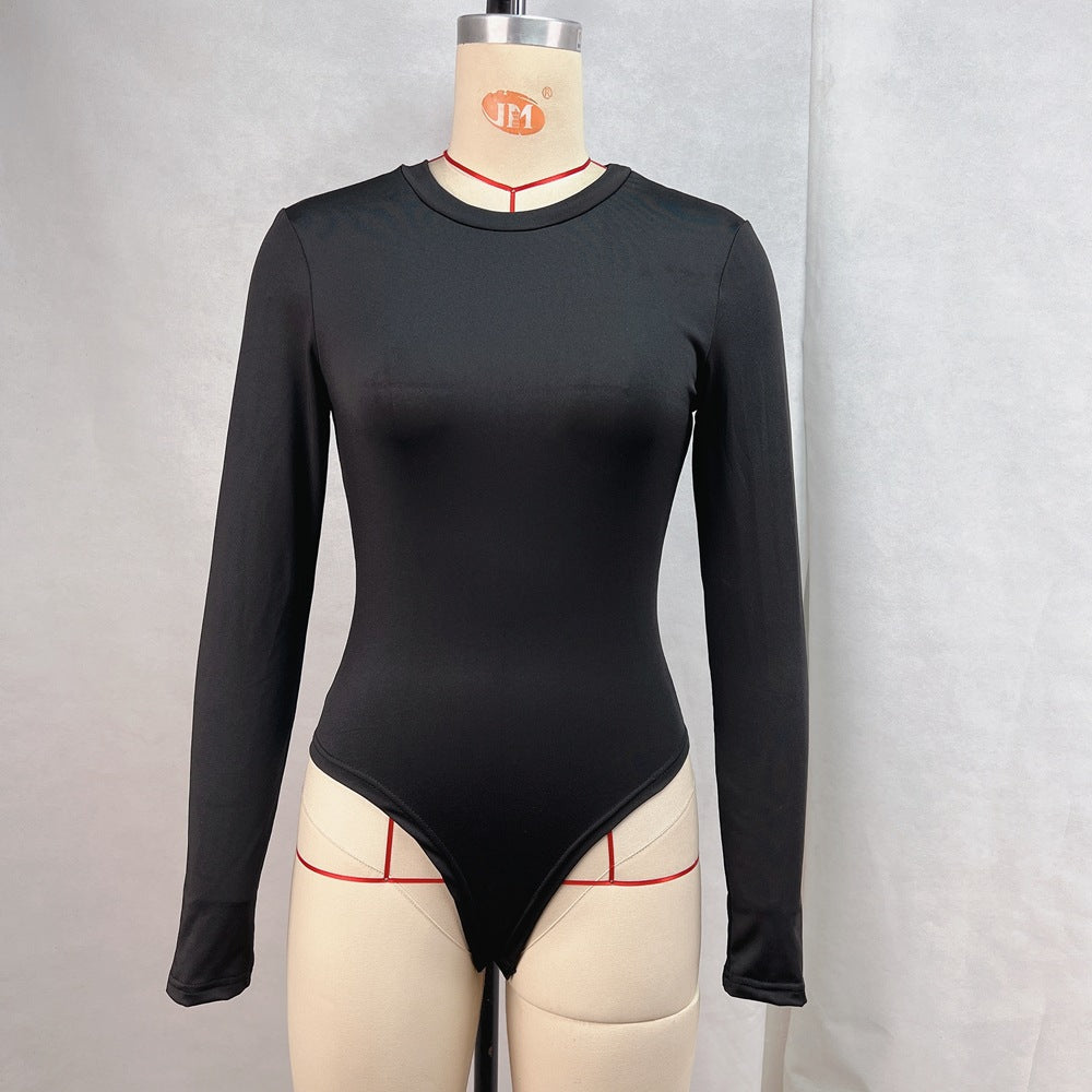 Dam Bodysuit Slim Fit Sportig Polyester med Tre-Kvart Ärmar-4