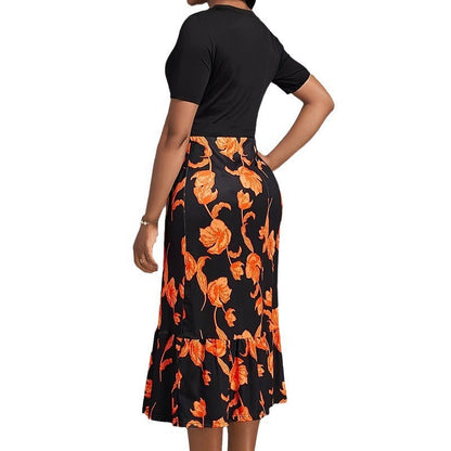 Damklänning A-Line V-Neck Polyester Lång-6