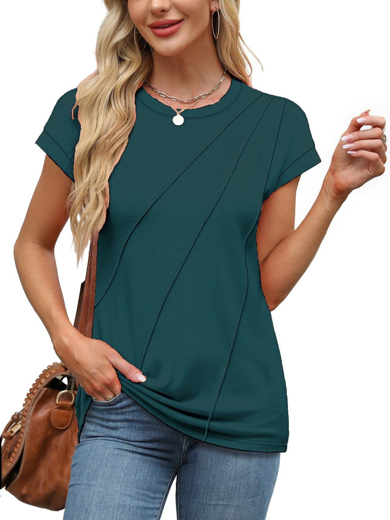 Variant image for Dam T-shirt Kortärmad Löst Passform Viskos-21