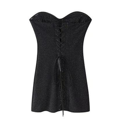 Damklänning A-Line Enfärgad Polyester Ärmlös-4