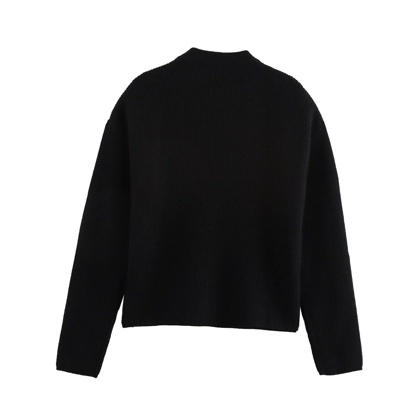 Stickad Dam Tröja med Pärlapplikationer Elegant Design Mjukt Material 2