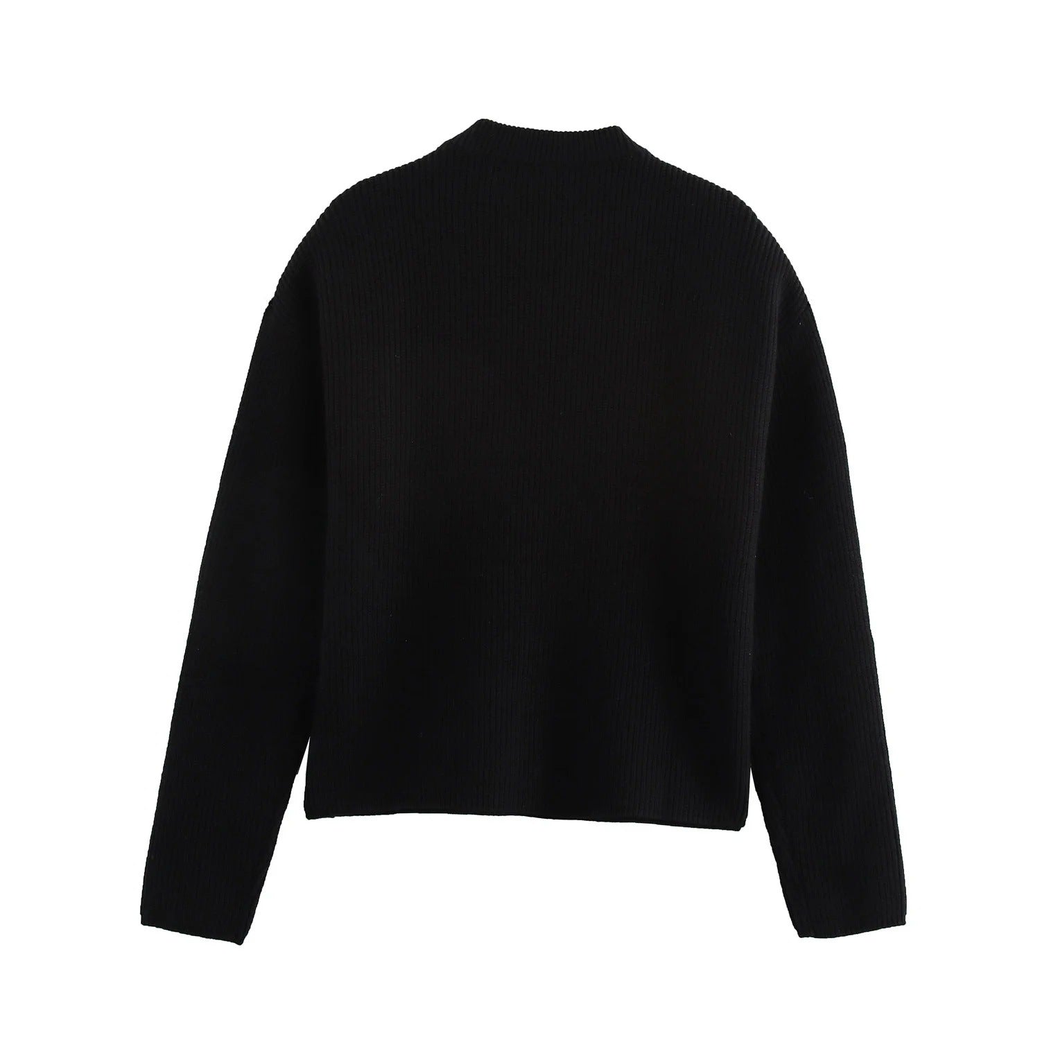 Stickad Dam Tröja med Pärlapplikationer Elegant Design Mjukt Material 2