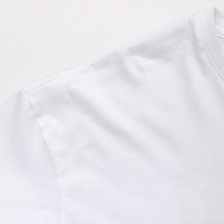 Dam T-shirt Avslappnad Design 100% Bomull med Kreativt Tryck-4