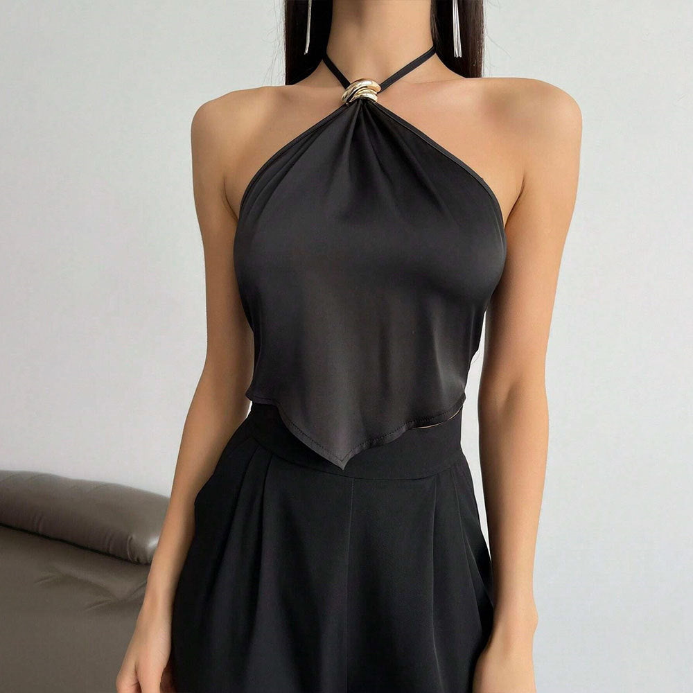 Dam Halterneck Top Slim Fit Polyester-4