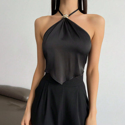 Dam Halterneck Top Slim Fit Polyester-4