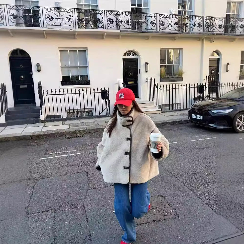 Variant image for Dam Fleecejacka med Fashionabel Krage och Knappdetaljer i Mjuk Fleece-2