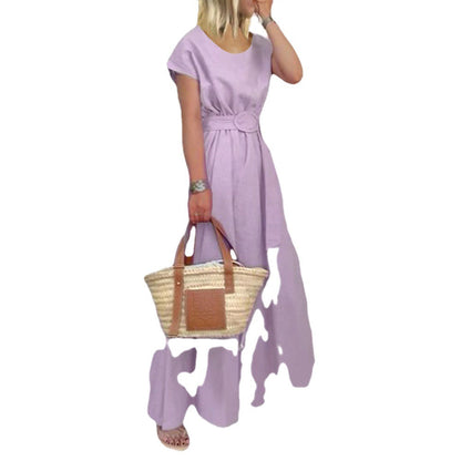 Maxiklänning Dam Lång Ärmar Polyester Elegant Sommarstil-5